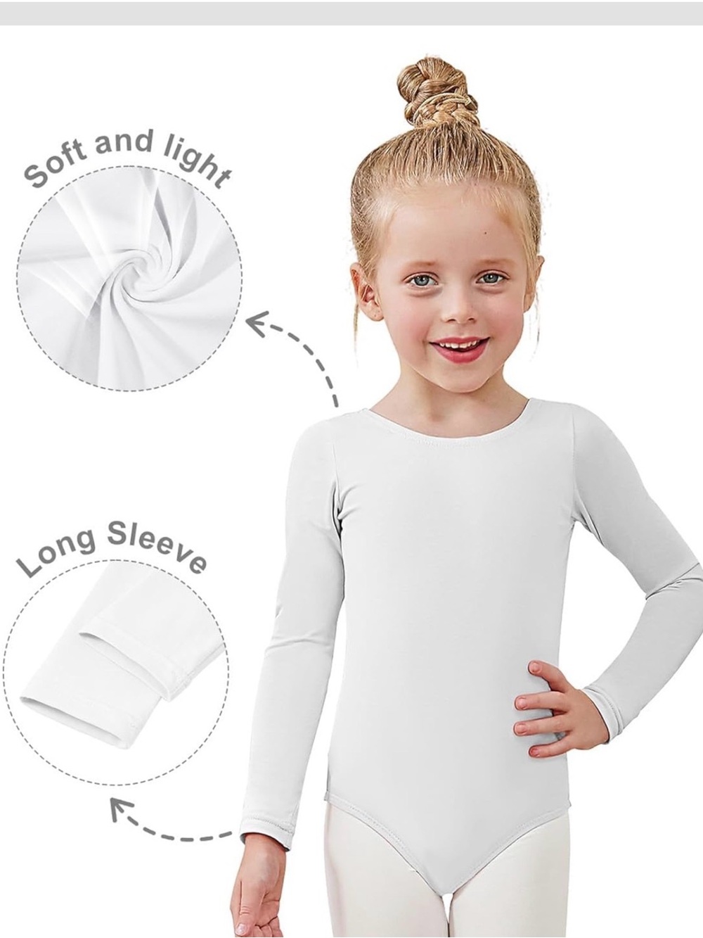 Bodysuit Kids Long Sleeve Child Size 4-6 NEW!